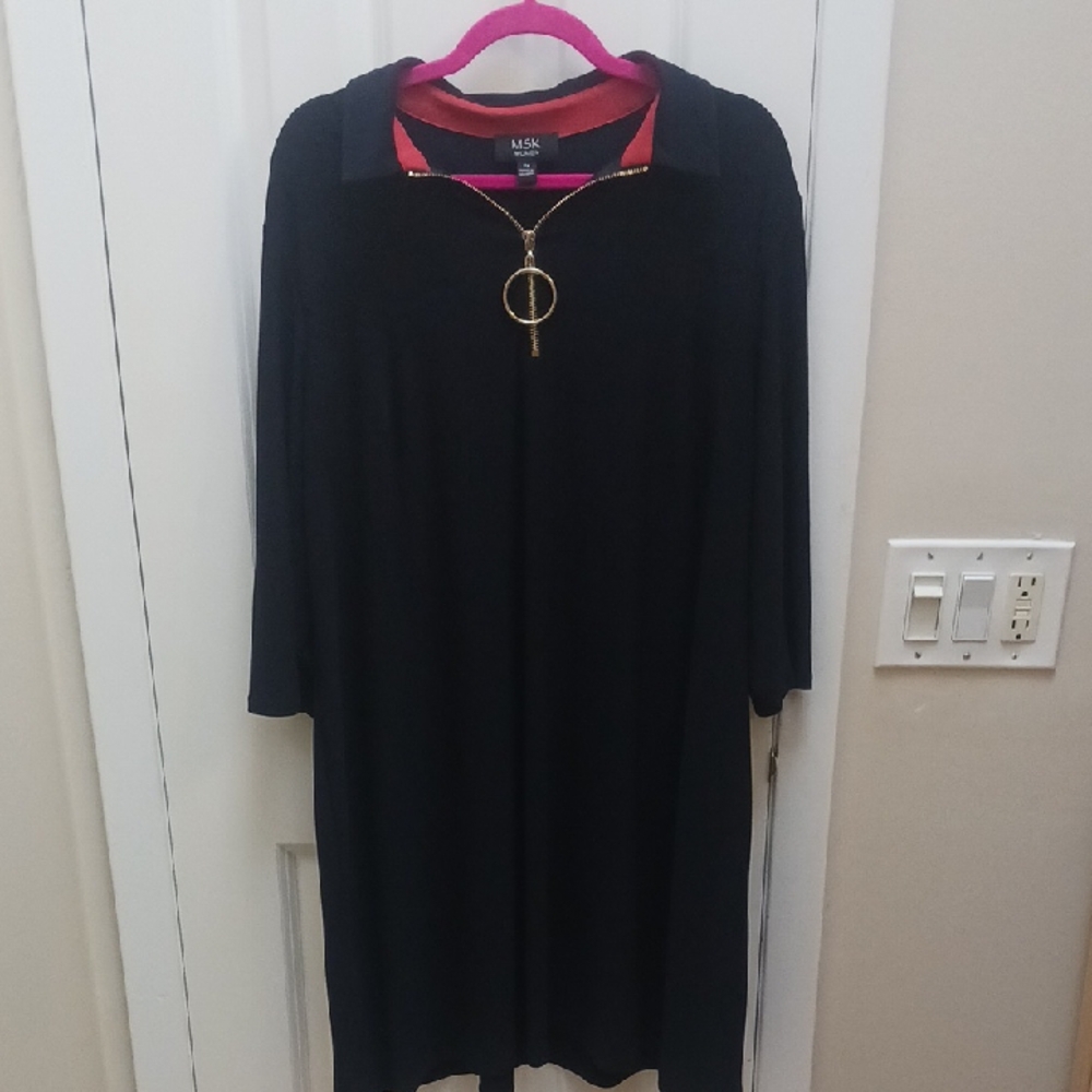 MSK Black Dress with Gold Ring Zipper